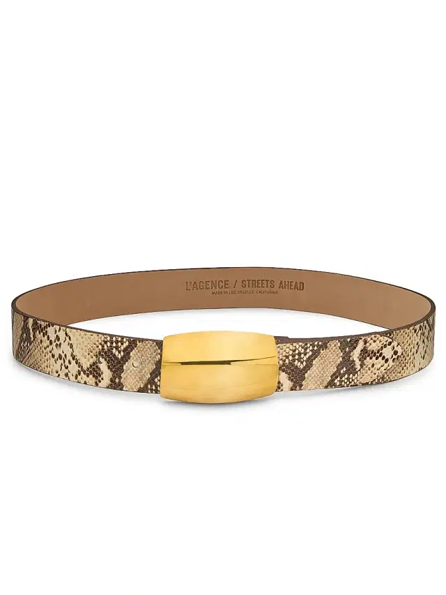 Women's Milou Snakeskin-Embossed Leather Belt - Mauve Multi Snake