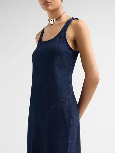 rag & bone Women's Daisy Sleeveless Denim Maxi Dress - Ocean Rinse - Size 12 | Thumbnail 5