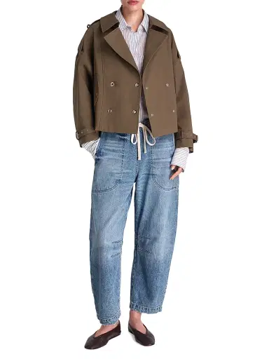TWP Women's Bogie Double-Breasted Trench Jacket - Military | Thumbnail 2