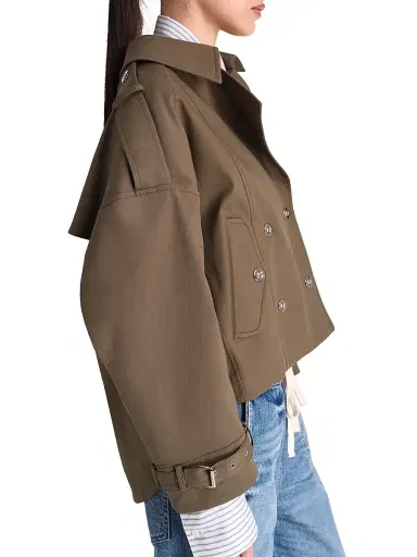 TWP Women's Bogie Double-Breasted Trench Jacket - Military | Thumbnail 4