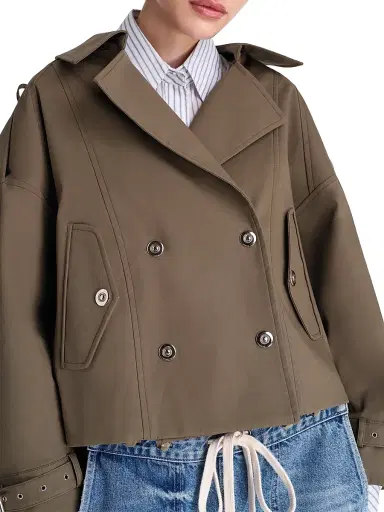 TWP Women's Bogie Double-Breasted Trench Jacket - Military | Thumbnail 7