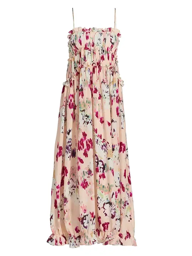 Ulla Johnson Women's Clove Ruffled Floral Silk Maxi Dress - Summer Garden