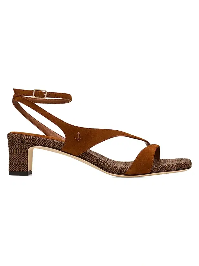 Jimmy Choo Women's Faye 45MM Metallic Leather Sandals - Tan