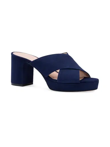 Stuart Weitzman Women's Dayna 80MM Suede Platform Mules - Nice Blue - Size 9.5 | Thumbnail 2 Stuart Weitzman Women's Dayna 80MM Suede Platform Mules - Nice Blue - Size 9.5 | Thumbnail 2