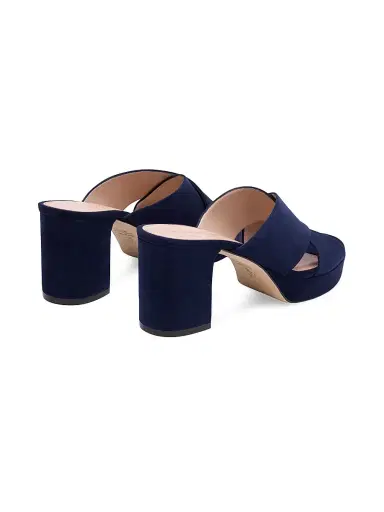 Stuart Weitzman Women's Dayna 80MM Suede Platform Mules - Nice Blue - Size 9.5 | Thumbnail 3 Stuart Weitzman Women's Dayna 80MM Suede Platform Mules - Nice Blue - Size 9.5 | Thumbnail 3