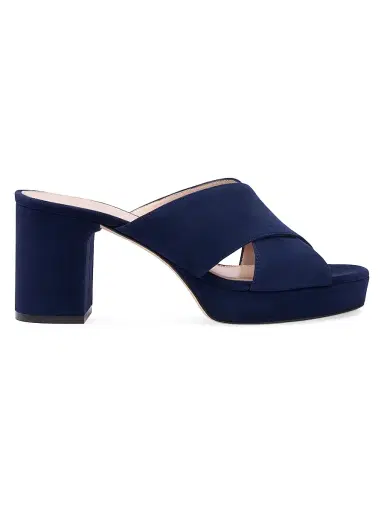 Stuart Weitzman Women's Dayna 80MM Suede Platform Mules - Nice Blue - Size 9.5 | Thumbnail 1 Stuart Weitzman Women's Dayna 80MM Suede Platform Mules - Nice Blue - Size 9.5 | Thumbnail 1