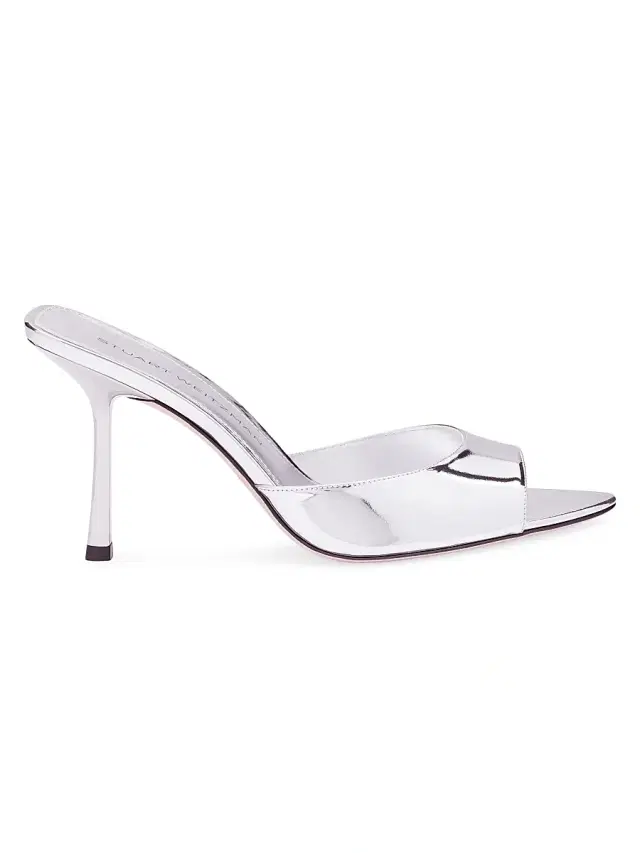 Stuart Weitzman Women's Lexington 85MM Leather Mules - Silver