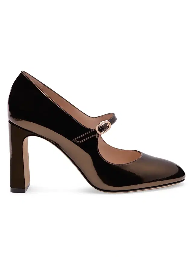 Stuart Weitzman Women's Babette 85mm Patent Leather Mary Jane Pumps - Cigar