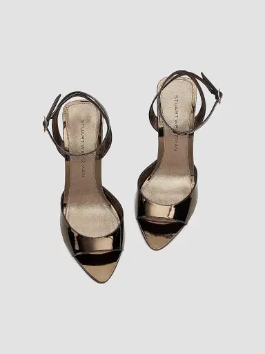 Stuart Weitzman Women's Lexington 85MM Leather Sandals - Cigar | Thumbnail 4