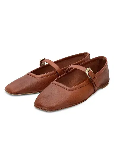 Stuart Weitzman Women's Sai Leather Ballet Flats - Boho Tan - Size 9.5 | Thumbnail 2 Stuart Weitzman Women's Sai Leather Ballet Flats - Boho Tan - Size 9.5 | Thumbnail 2