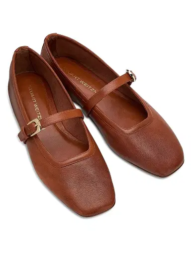 Stuart Weitzman Women's Sai Leather Ballet Flats - Boho Tan - Size 9.5 | Thumbnail 4 Stuart Weitzman Women's Sai Leather Ballet Flats - Boho Tan - Size 9.5 | Thumbnail 4