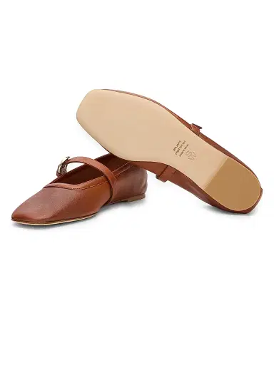 Stuart Weitzman Women's Sai Leather Ballet Flats - Boho Tan - Size 9.5 | Thumbnail 6 Stuart Weitzman Women's Sai Leather Ballet Flats - Boho Tan - Size 9.5 | Thumbnail 6