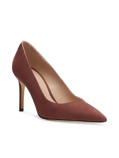 Stuart Weitzman Women's Stuart Power 85 85MM Suede Pumps - Brownstone - Size 9.5 | Thumbnail 2