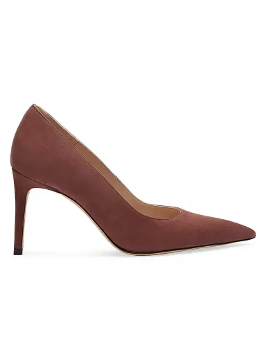Stuart Weitzman Women's Stuart Power 85 85MM Suede Pumps - Brownstone - Size 9.5 | Thumbnail 1