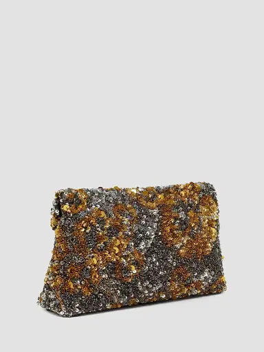Dries Van Noten Women's Medium Sequined Envelope Clutch - Silver | Thumbnail 3 Dries Van Noten Women's Medium Sequined Envelope Clutch - Silver | Thumbnail 3