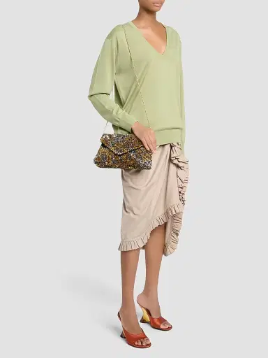 Dries Van Noten Women's Medium Sequined Envelope Clutch - Silver | Thumbnail 5 Dries Van Noten Women's Medium Sequined Envelope Clutch - Silver | Thumbnail 5