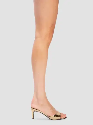 Black Suede Studio Women's Freddie 65MM Patent Leather Mules - Gold Metallic - Size 10 | Thumbnail 2 Black Suede Studio Women's Freddie 65MM Patent Leather Mules - Gold Metallic - Size 10 | Thumbnail 2