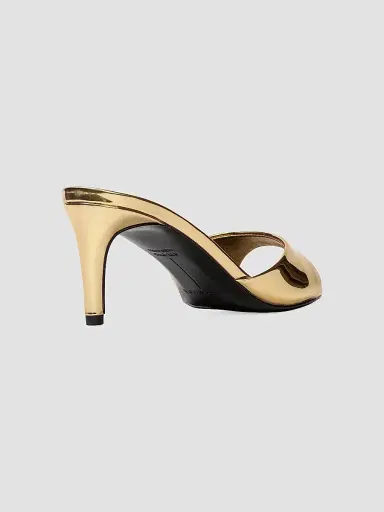 Black Suede Studio Women's Freddie 65MM Patent Leather Mules - Gold Metallic - Size 10 | Thumbnail 4 Black Suede Studio Women's Freddie 65MM Patent Leather Mules - Gold Metallic - Size 10 | Thumbnail 4