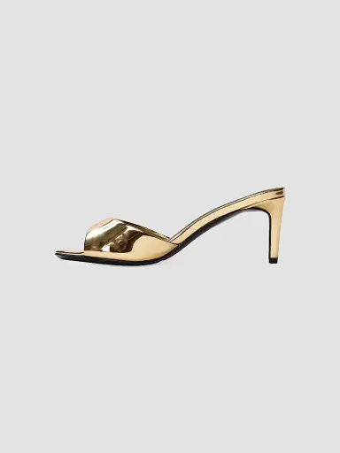 Black Suede Studio Women's Freddie 65MM Patent Leather Mules - Gold Metallic - Size 10 | Thumbnail 5 Black Suede Studio Women's Freddie 65MM Patent Leather Mules - Gold Metallic - Size 10 | Thumbnail 5