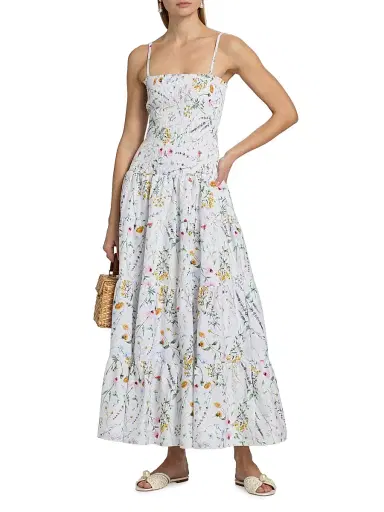 Peixoto Women's Clementine Floral Cotton Maxi Dress - Wildflower - Size Large | Thumbnail 3
