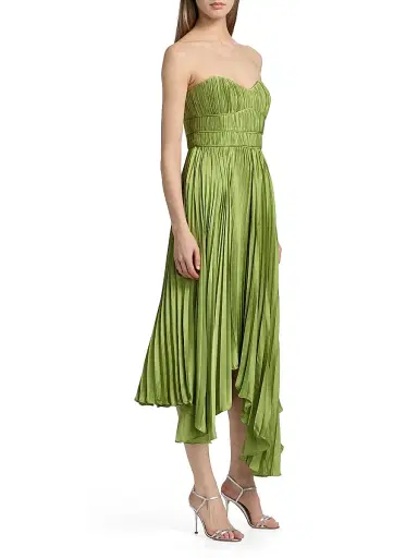 Amur Women's Juliett Plissé Midi-Dress - Cove Fern - Size 12 | Thumbnail 4