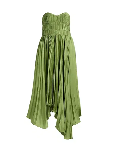 Amur Women's Juliett Plissé Midi-Dress - Cove Fern - Size 12 | Thumbnail 1