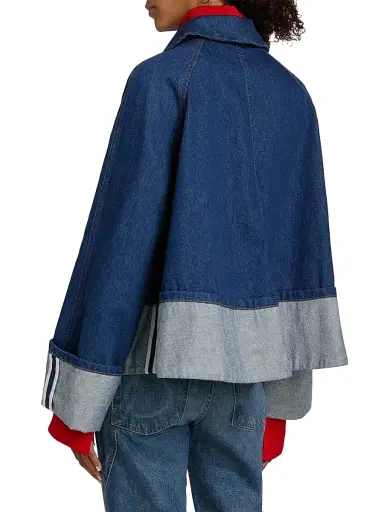 Brandon Maxwell Women's The Wells Trapeze Denim Jacket | Thumbnail 5 Brandon Maxwell Women's The Wells Trapeze Denim Jacket | Thumbnail 5