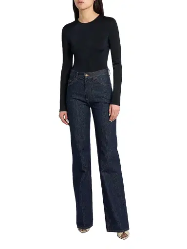 Saint Laurent Women's Cassandre Backless Bodysuit in Jersey - Noir | Thumbnail 2 Saint Laurent Women's Cassandre Backless Bodysuit in Jersey - Noir | Thumbnail 2