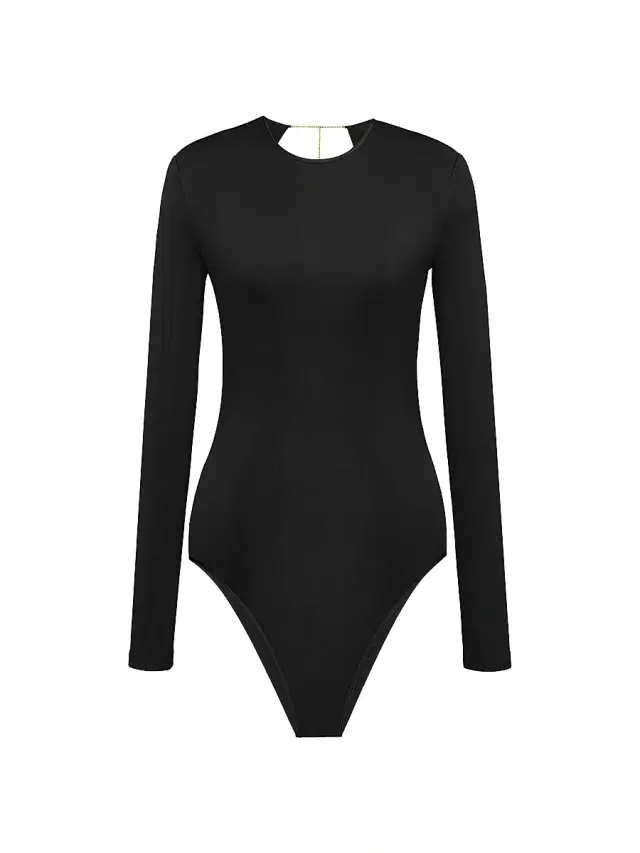 Women's Cassandre Backless Bodysuit in Jersey - Noir