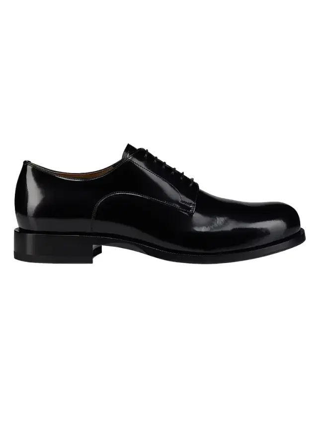 Christian Louboutin Men's Moustachou Leather Derby Shoes - Black