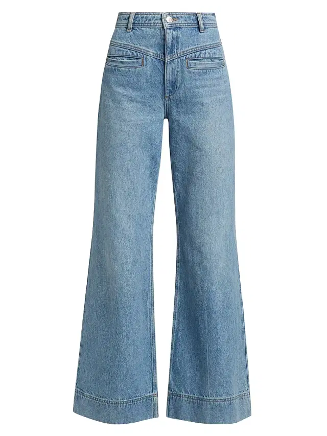 ba & sh Women's Ranja Flared Wide-Leg Jeans - Blue Jeans