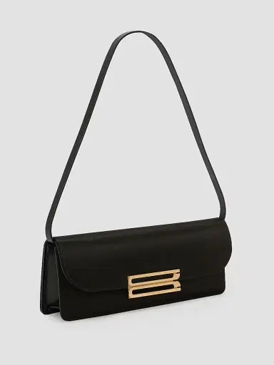 Victoria Beckham Women's Dorian East-West Velvet Clutch - Black | Thumbnail 3