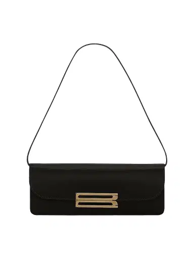 Victoria Beckham Women's Dorian East-West Velvet Clutch - Black | Thumbnail 1