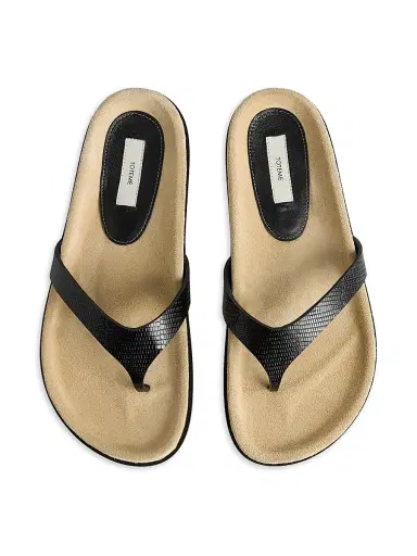 TOTEME Women's Swift Lizard-Embossed Sandals | Thumbnail 3