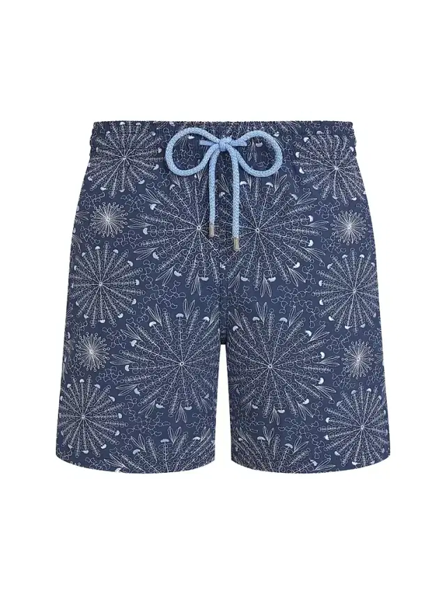 Vilebrequin Men's Mistral Embroidered Sea Urchin Swim Trunks - Evening