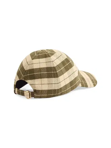 Valentino Garavani Men's VLogo Signature Baseball Cap in Check Fabric - Green Beige - Size Large | Thumbnail 3