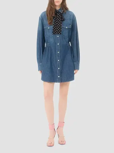 Valentino Garavani Women's Denim Mini Dress - Denim - Size 2 | Thumbnail 2 Valentino Garavani Women's Denim Mini Dress - Denim - Size 2 | Thumbnail 2