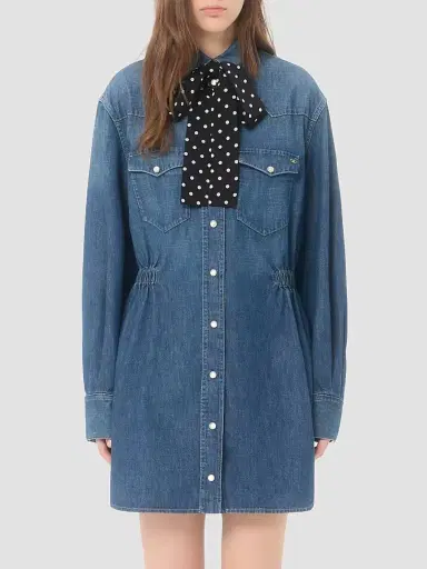 Valentino Garavani Women's Denim Mini Dress - Denim - Size 2 | Thumbnail 3 Valentino Garavani Women's Denim Mini Dress - Denim - Size 2 | Thumbnail 3