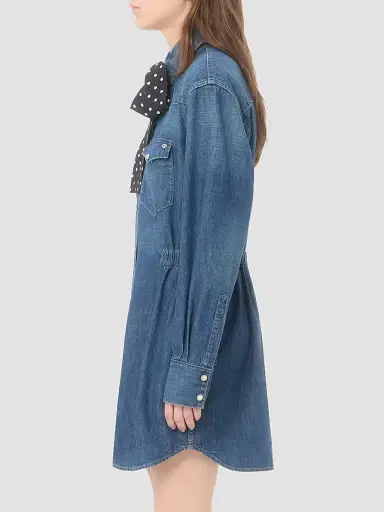 Valentino Garavani Women's Denim Mini Dress - Denim - Size 2 | Thumbnail 4 Valentino Garavani Women's Denim Mini Dress - Denim - Size 2 | Thumbnail 4