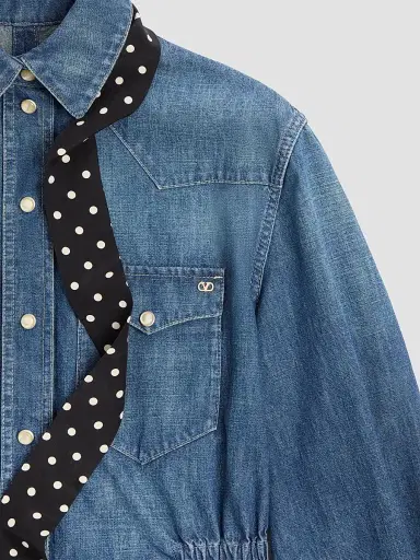 Valentino Garavani Women's Denim Mini Dress - Denim - Size 2 | Thumbnail 7 Valentino Garavani Women's Denim Mini Dress - Denim - Size 2 | Thumbnail 7