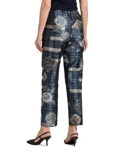 Giorgio Armani Women's Plaid Floral Tapered Trousers | Thumbnail 5 Giorgio Armani Women's Plaid Floral Tapered Trousers | Thumbnail 5