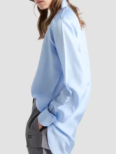 Prada Women's Silk Poplin Shirt - Blue - Size 10 | Thumbnail 3 Prada Women's Silk Poplin Shirt - Blue - Size 10 | Thumbnail 3