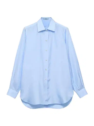Prada Women's Silk Poplin Shirt - Blue - Size 10 | Thumbnail 1 Prada Women's Silk Poplin Shirt - Blue - Size 10 | Thumbnail 1