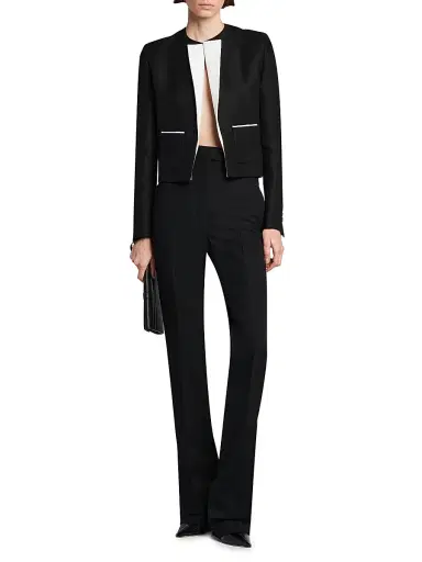 Tom Ford Women's Virgin Wool-Silk Jacket - Black - Size 0 | Thumbnail 2 Tom Ford Women's Virgin Wool-Silk Jacket - Black - Size 0 | Thumbnail 2