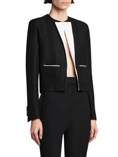 Tom Ford Women's Virgin Wool-Silk Jacket - Black - Size 0 | Thumbnail 4 Tom Ford Women's Virgin Wool-Silk Jacket - Black - Size 0 | Thumbnail 4