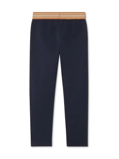 Versace Little Girl's & Girl's Logo Stretch-Cotton Jersey Leggings - Dark Navy - Size 8 | Thumbnail 2