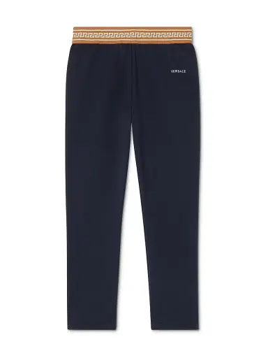 Versace Little Girl's & Girl's Logo Stretch-Cotton Jersey Leggings - Dark Navy - Size 8 | Thumbnail 1