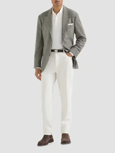 Brunello Cucinelli Men's Cotton Lightweight Knit Polo Shirt - Panama | Thumbnail 2