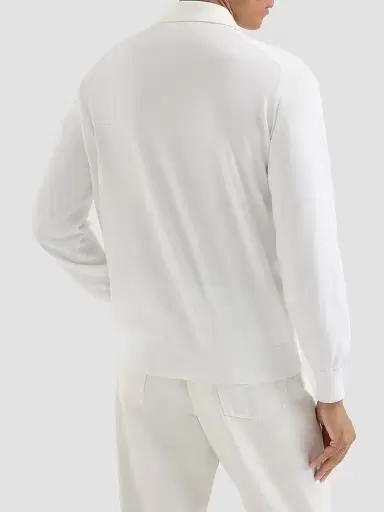 Brunello Cucinelli Men's Cotton Lightweight Knit Polo Shirt - Panama | Thumbnail 4