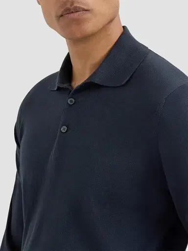 Brunello Cucinelli Men's Cotton Lightweight Knit Polo Shirt | Thumbnail 6 Brunello Cucinelli Men's Cotton Lightweight Knit Polo Shirt | Thumbnail 6